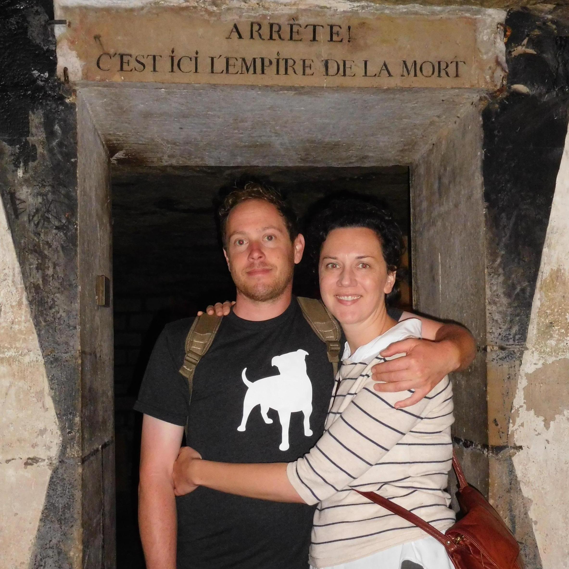 It says, "Stop! Here lies the empire of the dead". So romantic. Honestly, the catacombs were fascinating.