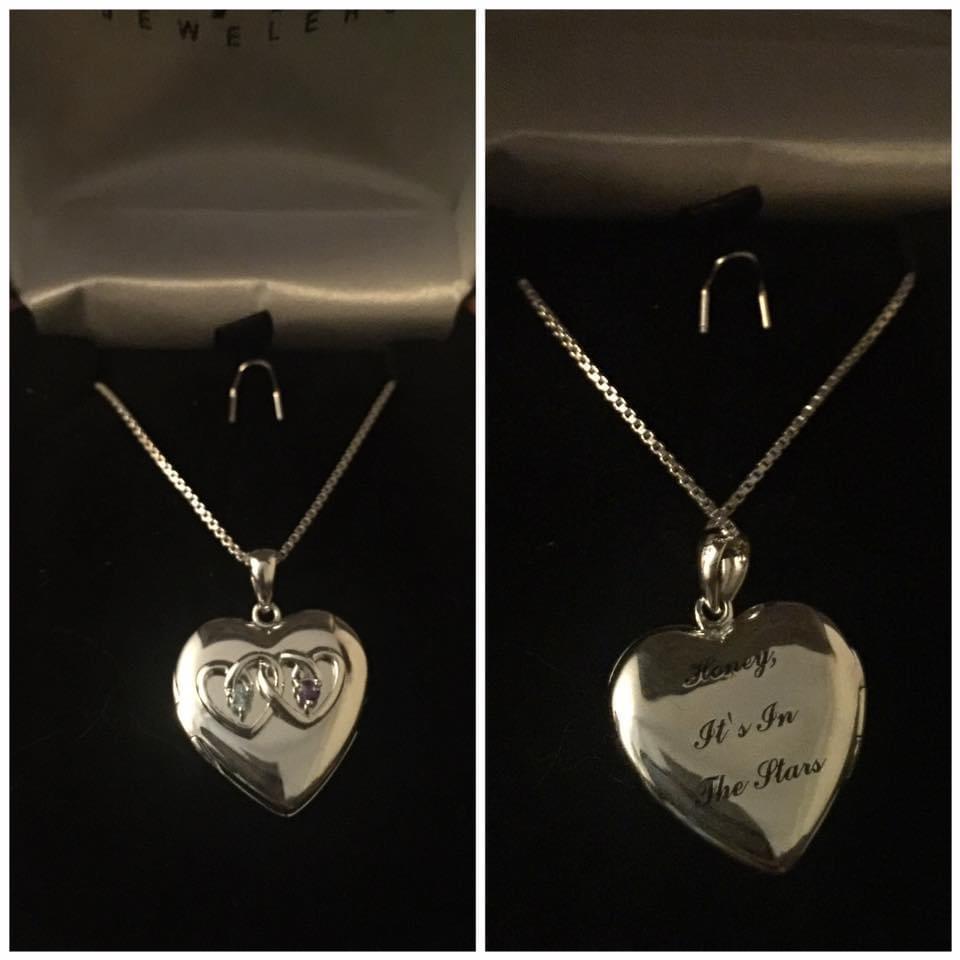 “Honey, it’s in the stars” one year anniversary necklace.