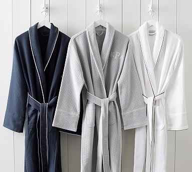 Hotel Piped Trim Monogram Bath Robe