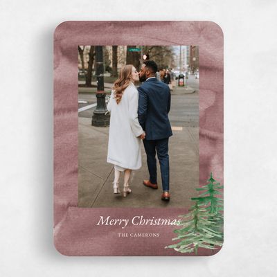 Red Rounded Holiday Card - Largo