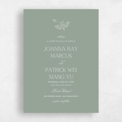 Sage, Green Wedding Invitation - Gaspard Classic
