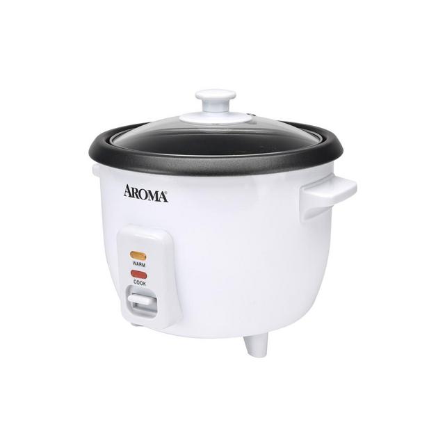 Aroma 48 Ounces Non-Stick Rice Cooker Model ARC-363NG White Refurbished