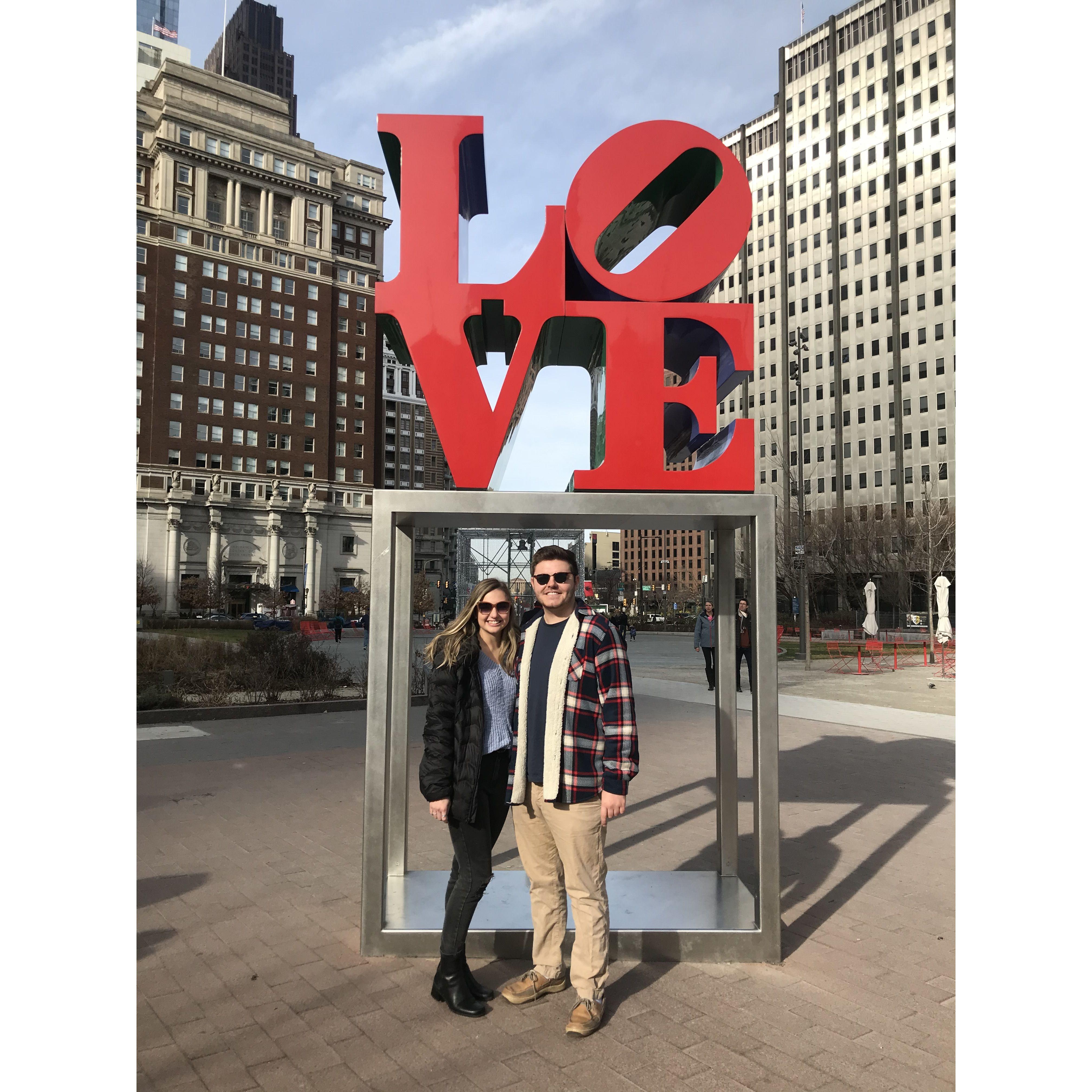 Our trip into Philly together...of course we had to visit the LOVE sign.