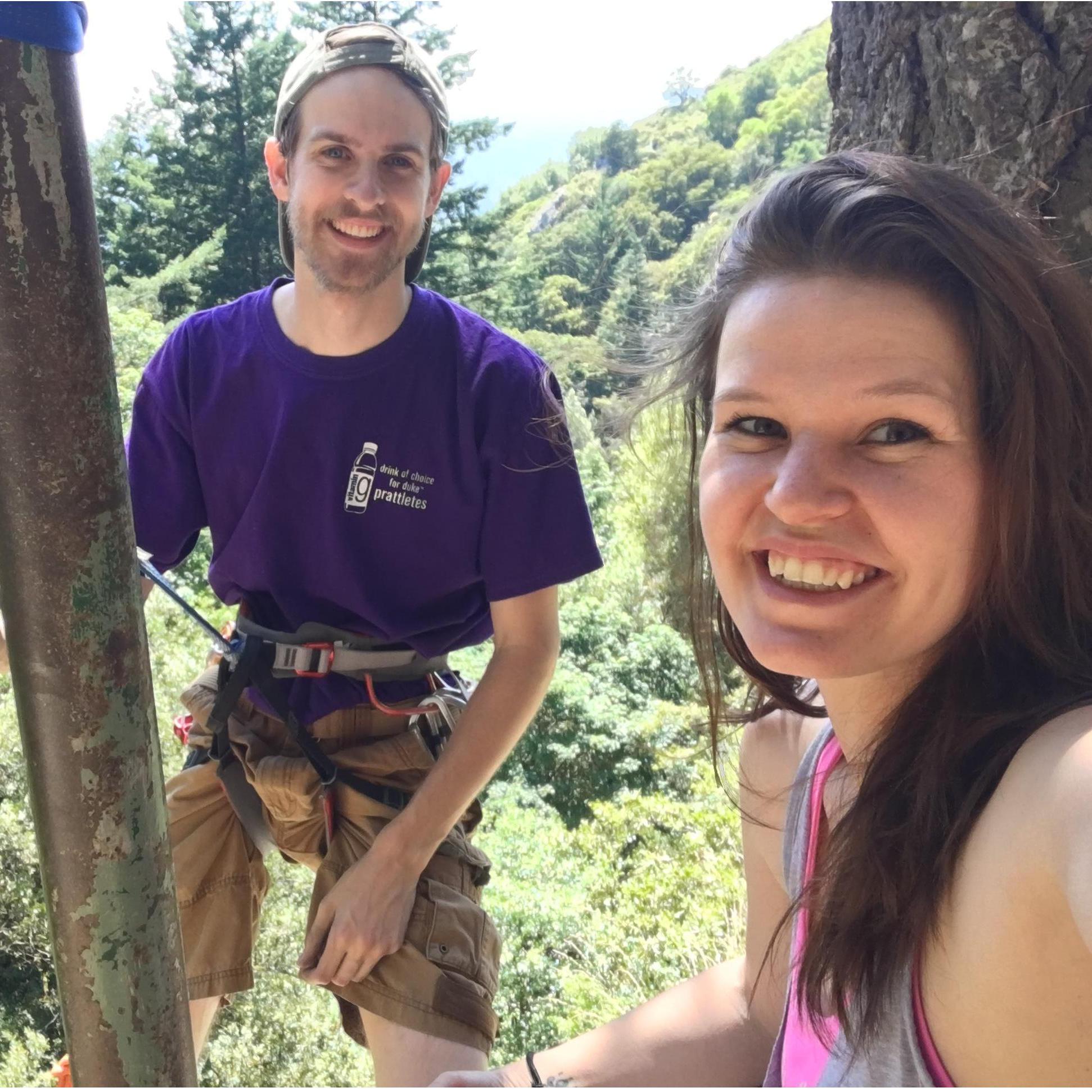 Us rock climbing together at Castle Rock.