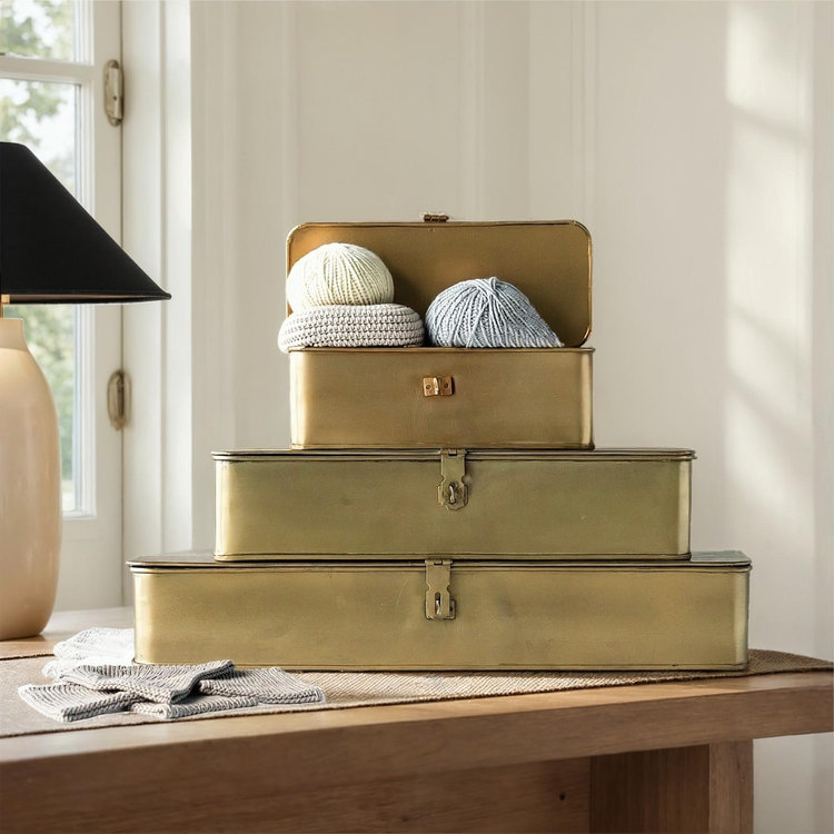Storied Home, Ranch 3-Piece Decorative Metal Box Set | Zola