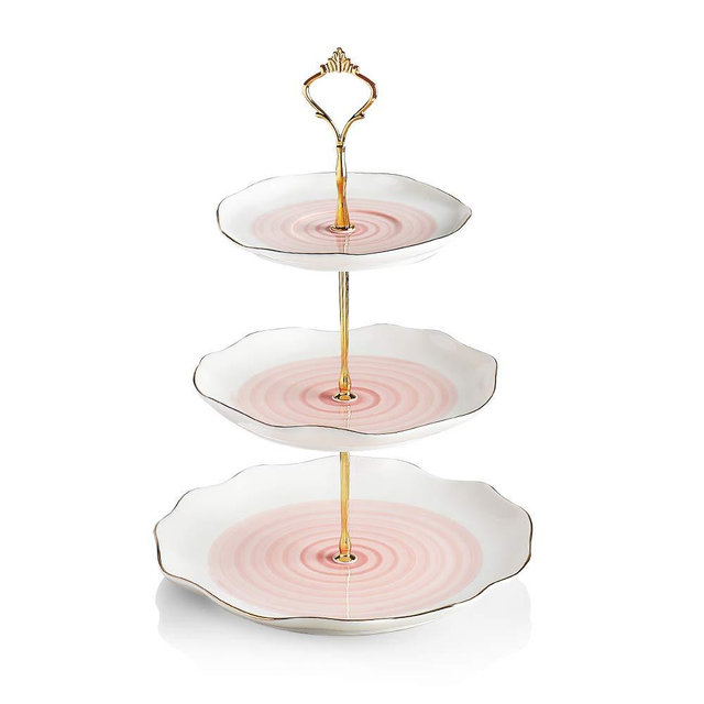 SWEEJAR 3 Tier Ceramic Cake Stand,dessert stand,Cupcake Stand,Tea Party Pastry Serving Platter,Food Display Stand for Tea/Coffee/Birthday/Wedding/Women/Afternoon/Gift