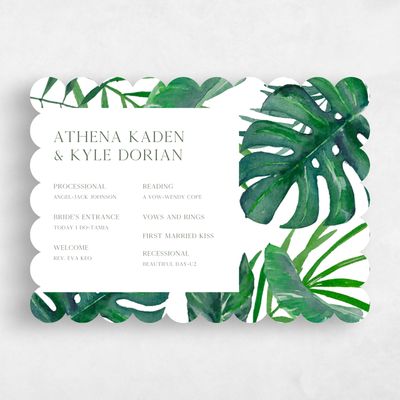 White Scalloped Wedding Program - Anaheim