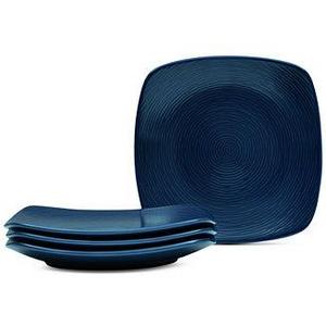 Swirl 4-Pc. Square Appetizer Plates- White