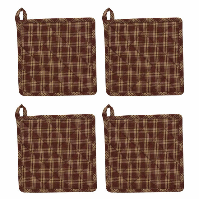 Park Designs Red Sturbridge Potholder Set of 4