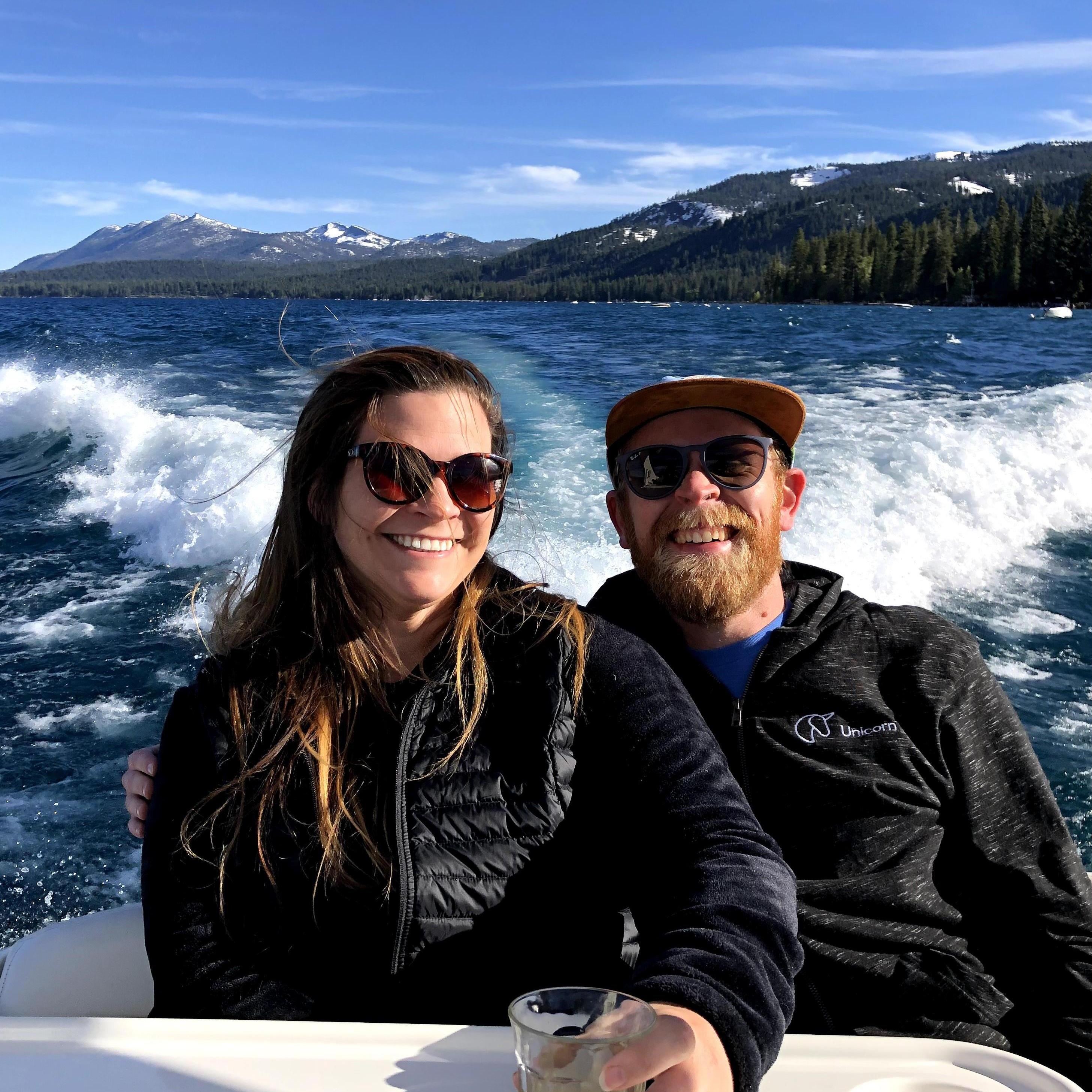 A chilly boat trip out on Lake Tahoe