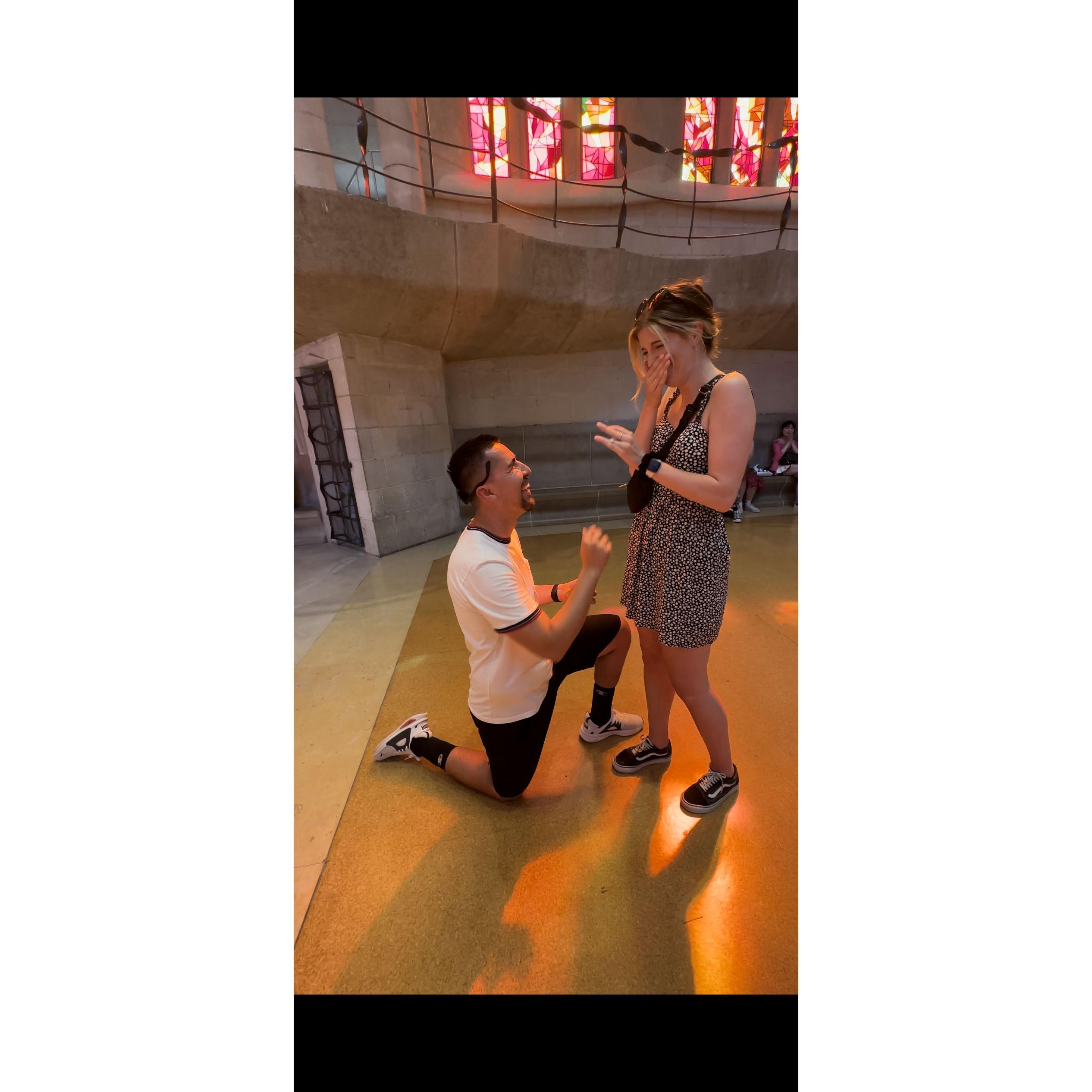 2023 La Sagrada Familia in Barcelona, Spain. The moment WE GOT ENGAGED!!