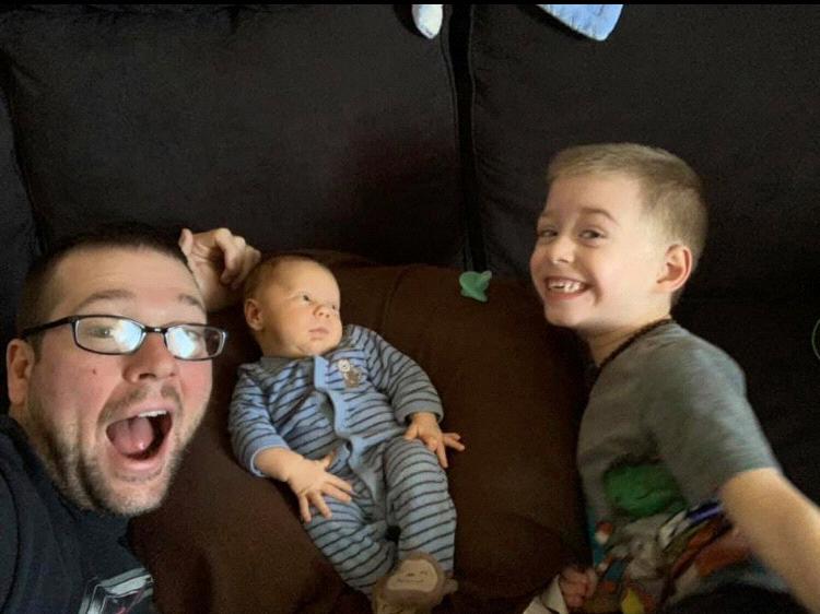 First time mommy left the house without kids after having Eli! Daddy sent this to Mommy to prove he had it under control!
