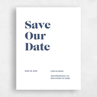 Navy, Blue Wedding Save the Date - Everett Type Letterpress