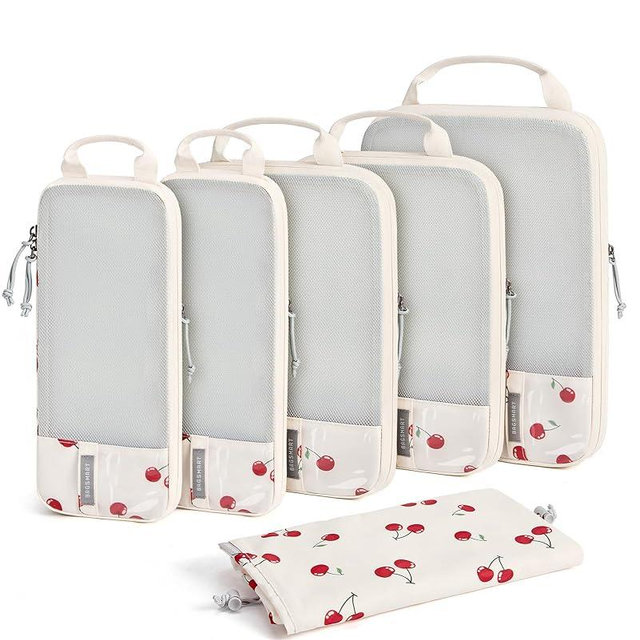 BAGSMART 6 Set /4 Set/2 Set Compression Packing Cubes for Travel, Lightweight Luggage Organizer Bags, Durable Space Saver Bags Travel Essentials