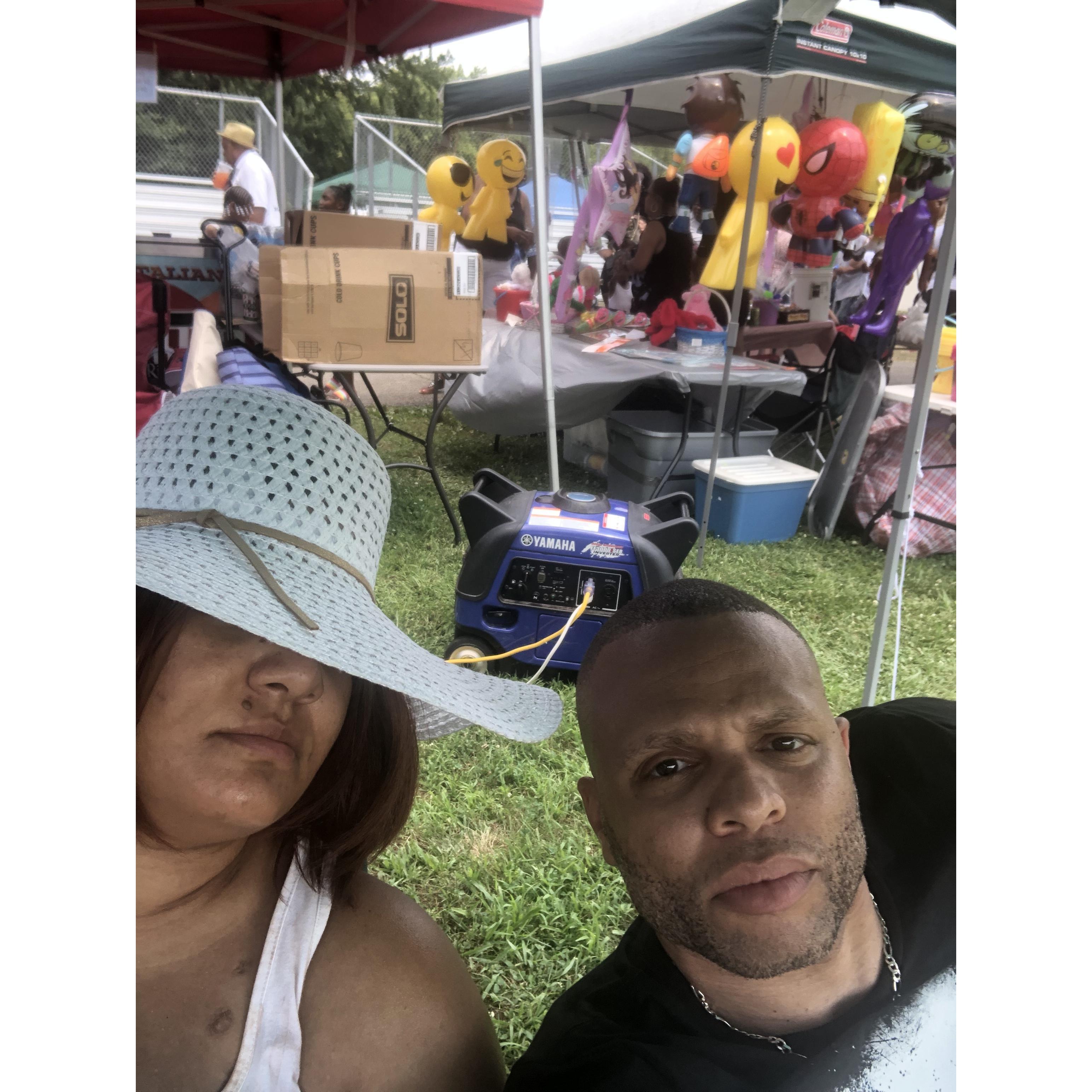 After the parade. So hot outside 🔥