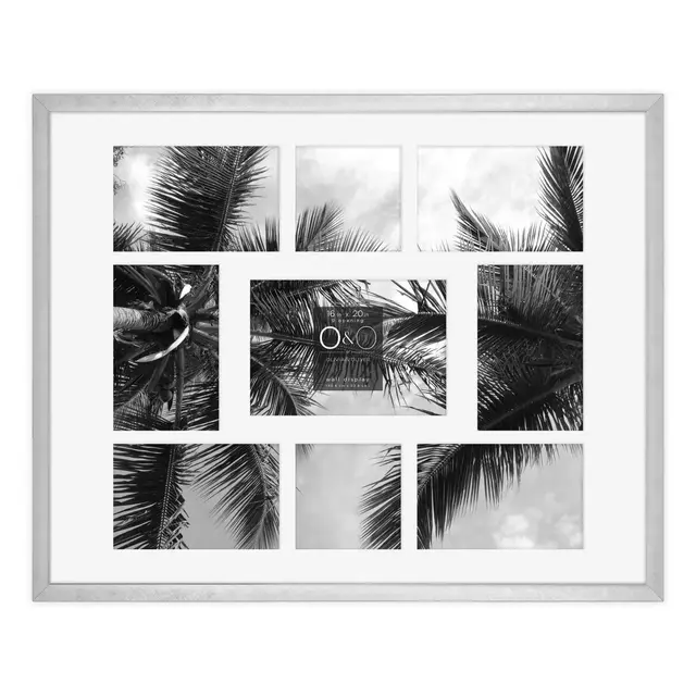 O&O by Olivia & Oliver™ 9-Photo 16-inch x 20-Inch Metal Wall Frame in Silver