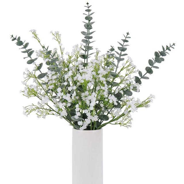 18pcs Babys Breath Eucalyptus Leaves Bouquet Gypsophila Artificial Flowers and Faux Greenery for Home Decor