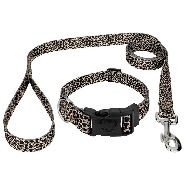 Country Brook Petz Deluxe Cheetah Dog Collar and Leash