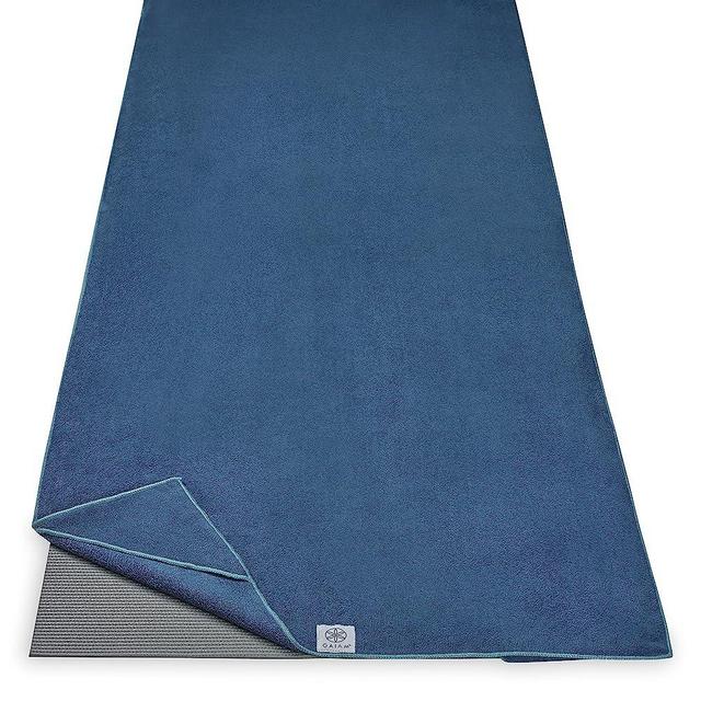 Gaiam Yoga Towel - Mat Sized Active Dry Non Slip Moisture Wicking Sweat Absorbent Microfiber Hot Yoga Towel for Women & Men | Stay-Put Corner Pockets (70" Long x 26" Wide)