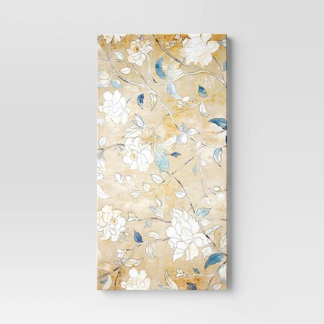 47.24" x 23.62" Floral Unframed Canvas - Threshold™