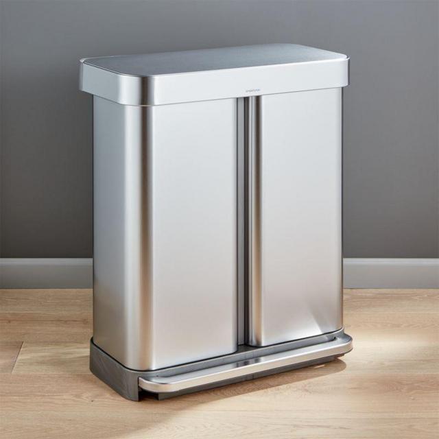 simplehuman 58 Liter/15 Gallon Step Trash Can Recycler
