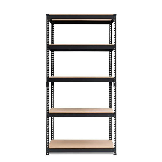 HOMEDANT, Heavy Duty Garage Storage, 5-Tier Adjustable Metal Shelving Unit, Utility Rack Shelves Organization Multipurpose Shelf for Shed Warehouse Basement Pantry, 35.9"W x 18.2"D x 71.3"H, 1 Pack