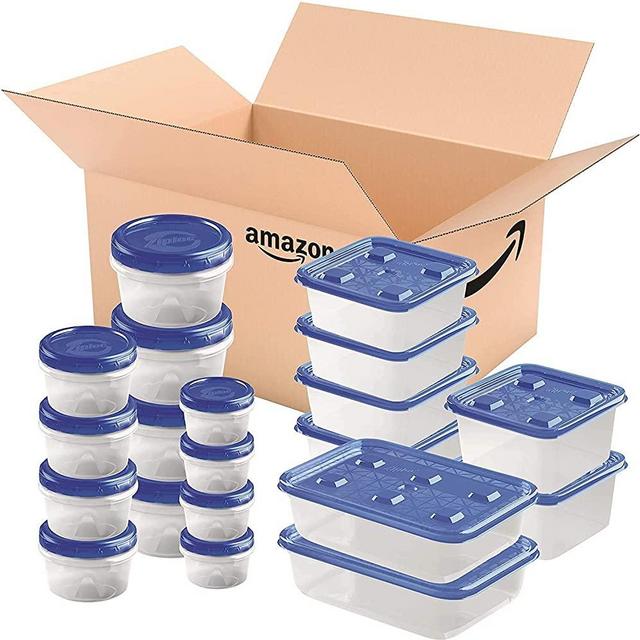 Ziploc Twist 'n Loc & One Press Seal, Storage Containers for Food, Travel and Organization, Dishwasher Safe, 40 Count (Variety Pack)