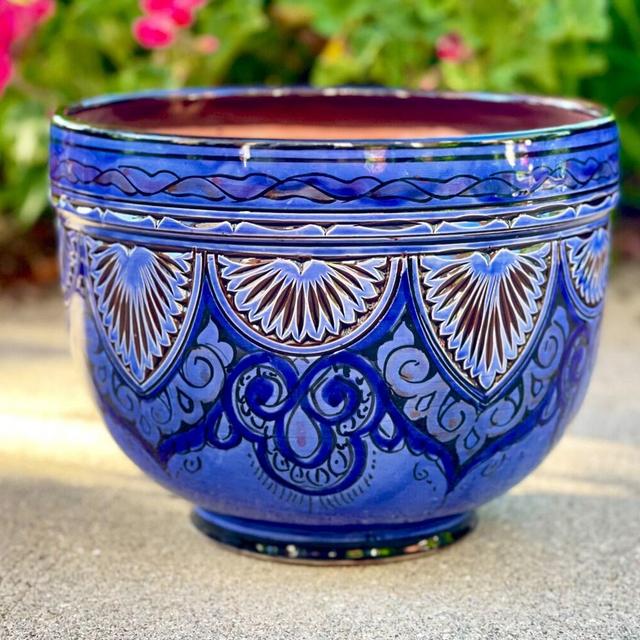 Handpainted 10.5 inch Moroccan Planter