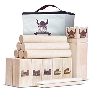 GoSports Kubb Viking Clash Toss Game Set for Kids & Adults