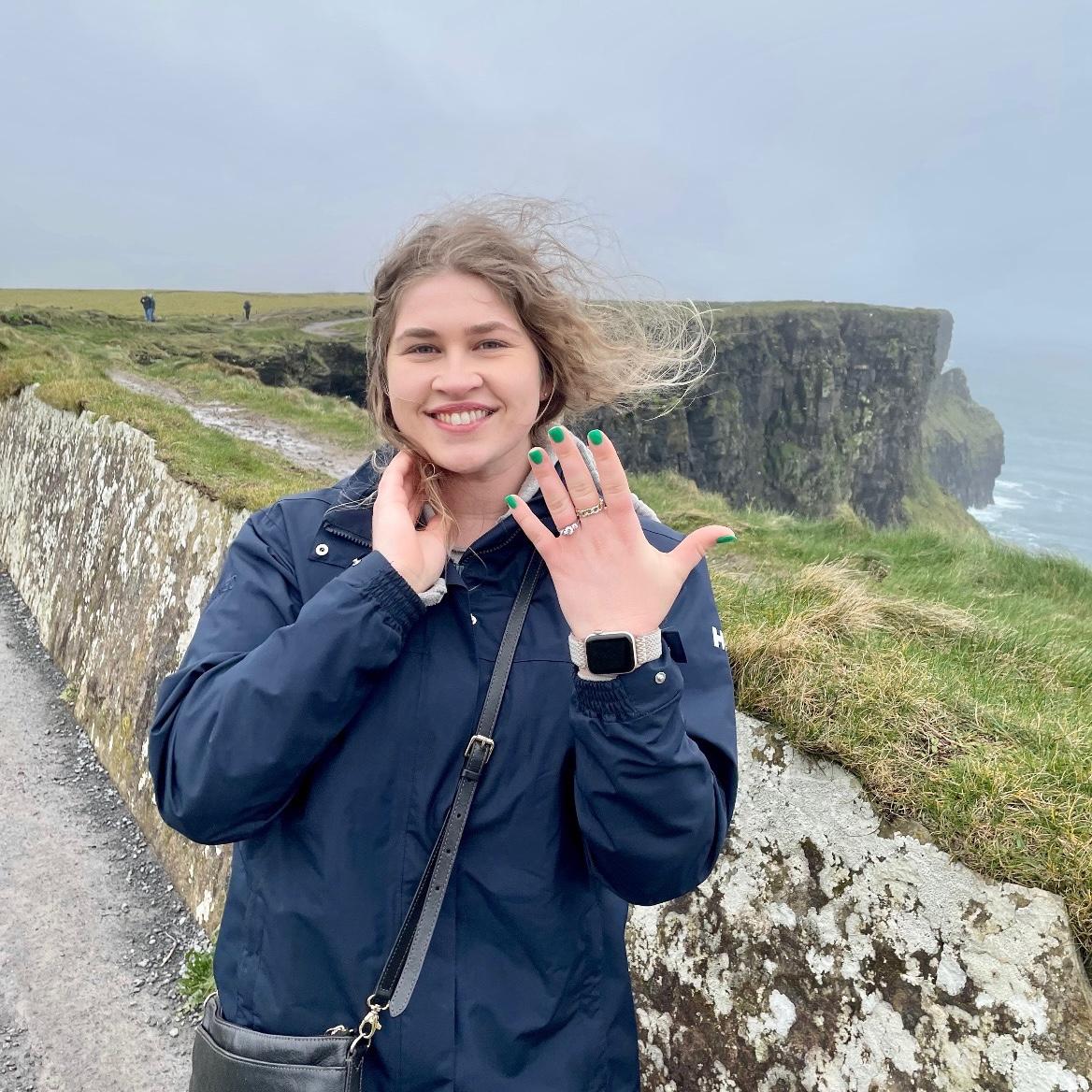 Josh proposed to Grace at the Cliffs of Moher located in Ireland!