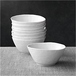 White Mercer Bowls, Set of 8