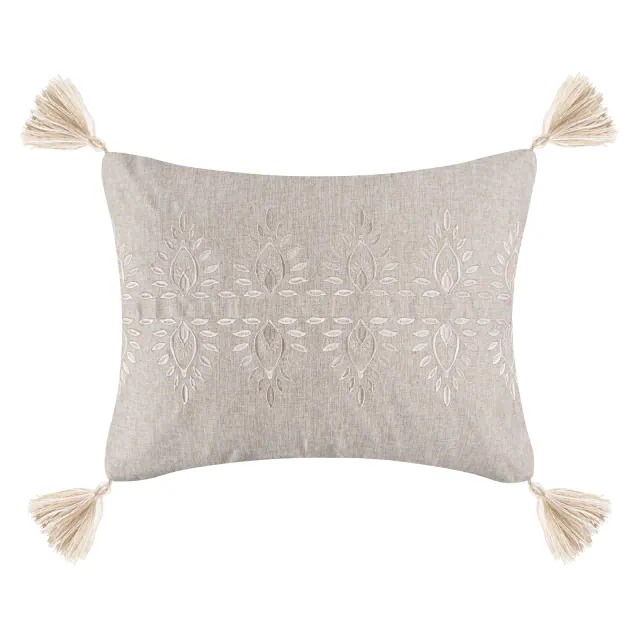 Kamira Spa Embroidered Medallion Tassel Pillow - Levtex Home