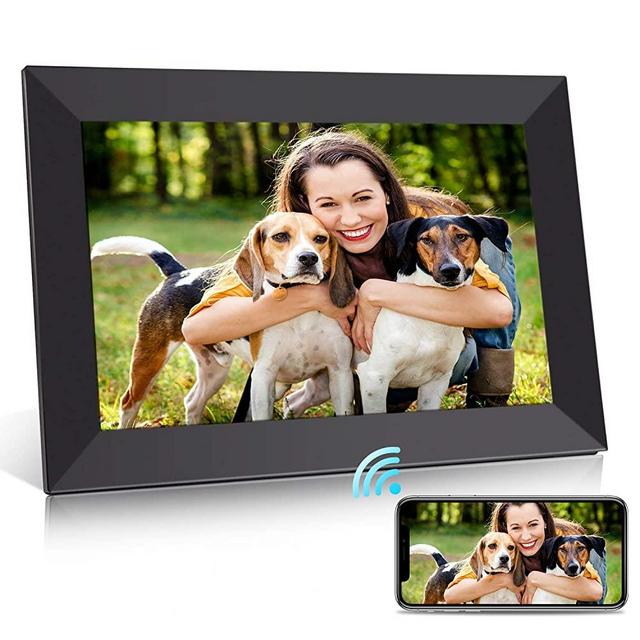 BIGASUO Digital Picture Frame - 10 inch WiFi Digital Frame IPS Touch Screen 1080P Photo Frame, 16GB Large Memory Share Moments Instantly via Mobile APP, Auto-Rotate, Support USB and SD Card