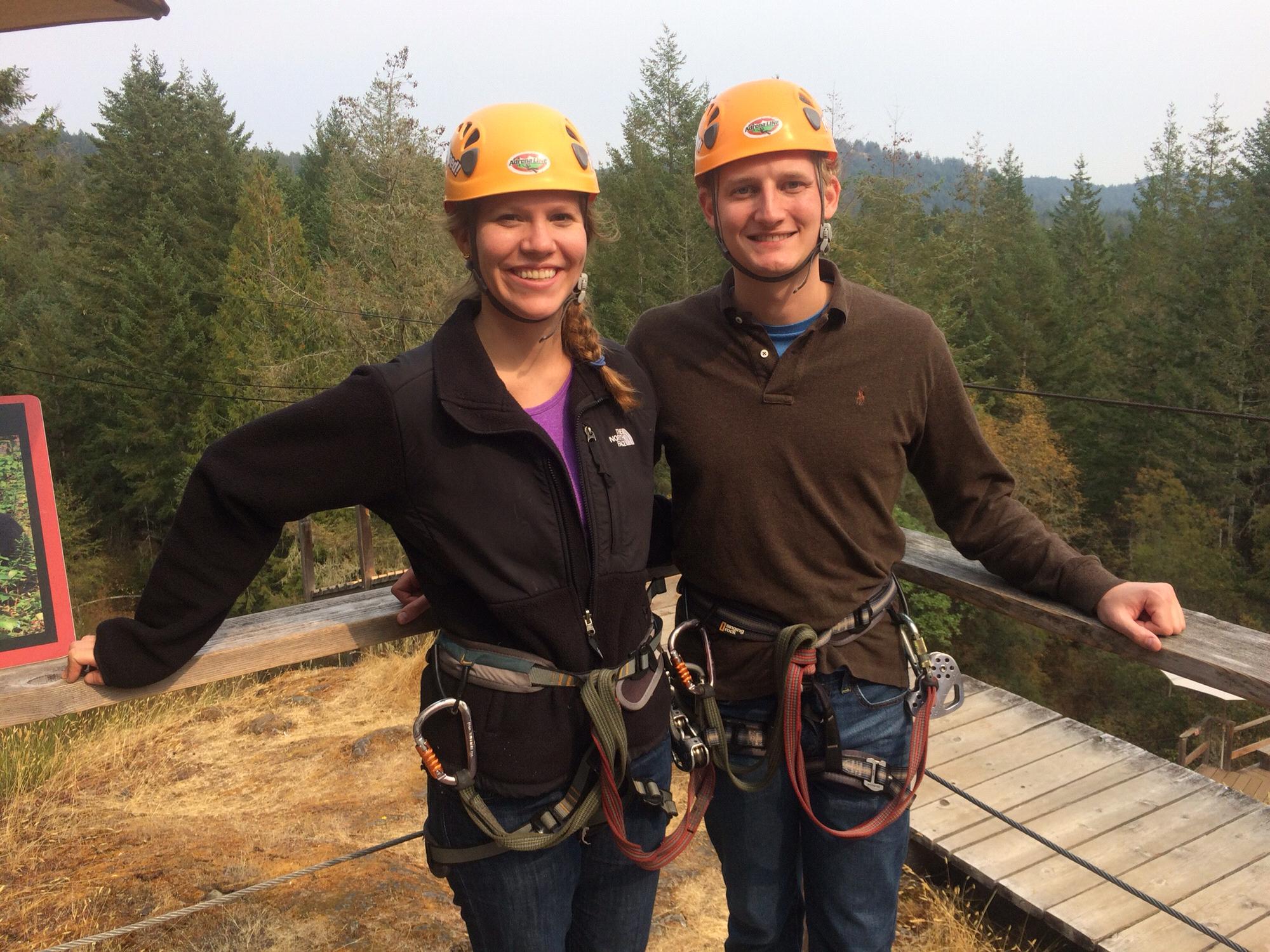 Zip lining in Victoria, Canada