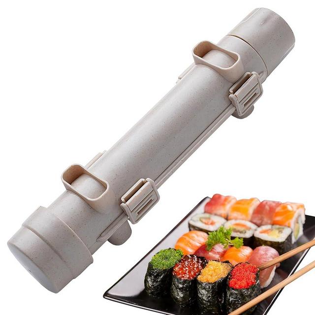 Sushi Maker,Food Grade Sushi Bazooka,Sushi Molds,Perfect for Crafting Sushi Roller with Rice,Vegetables,and Meat.Ideal DIY Sushi Tool Set for Beginners and Enthusiasts (Beige)