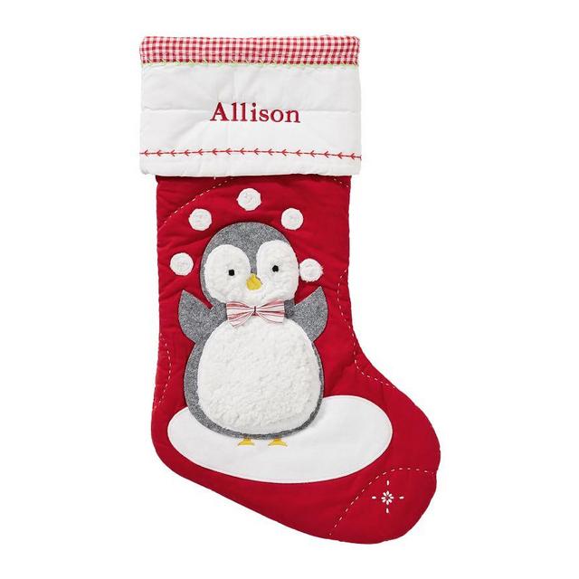 Juggling Penguin Quilted Christmas Stocking