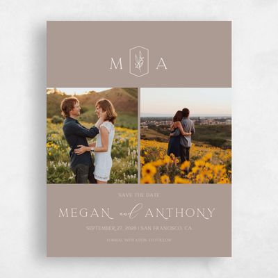Brown Fall Wedding Save the Date - Eldridge Multiphoto