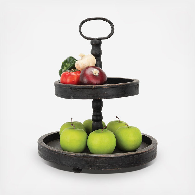 Storied Home, Distressed 2-Tier Tray | Zola
