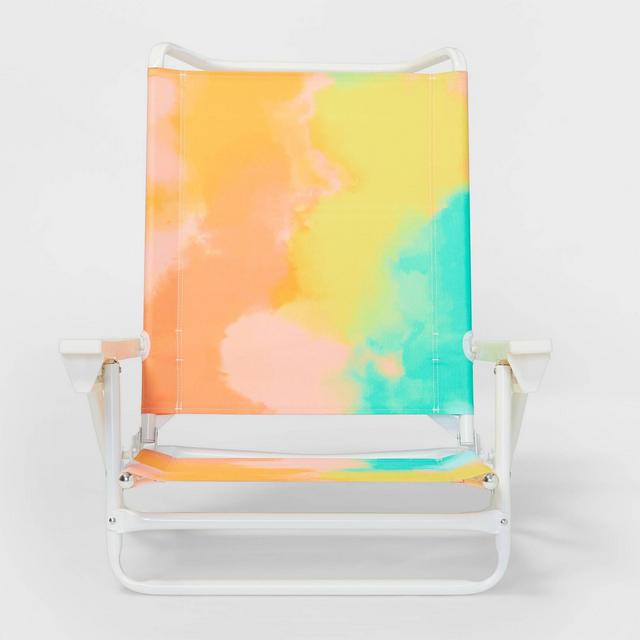 5 Position Steel/Plastic Lay Flat Portable Chair Tie-Dyed - Sun Squad™