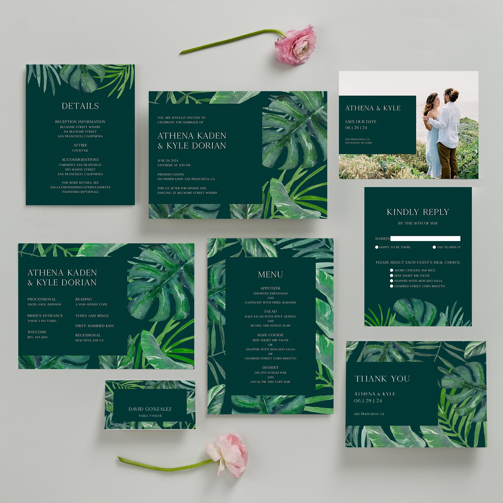Anaheim Landscape | Black | Zola Wedding Invitations