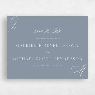Blue Wedding Save the Date - Conques Landscape