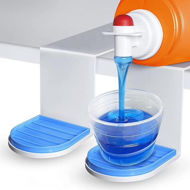 [2 Pack] Laundry Detergent Cup Holder, Detergent Drip Catcher (Upgraded Drip Tray), No More Mess or Leaks, Slide Style