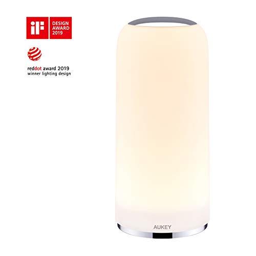 AUKEY Bedside Lamp Touch-Sensitive Table Lamp with Dimmable Warm White Light and Lighting Memory Function Night Light for Living Rooms and Bedrooms