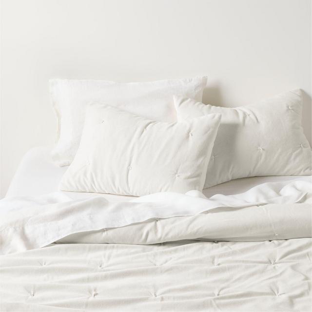 Organic Cotton Linen Velvet Arctic Ivory King Quilt