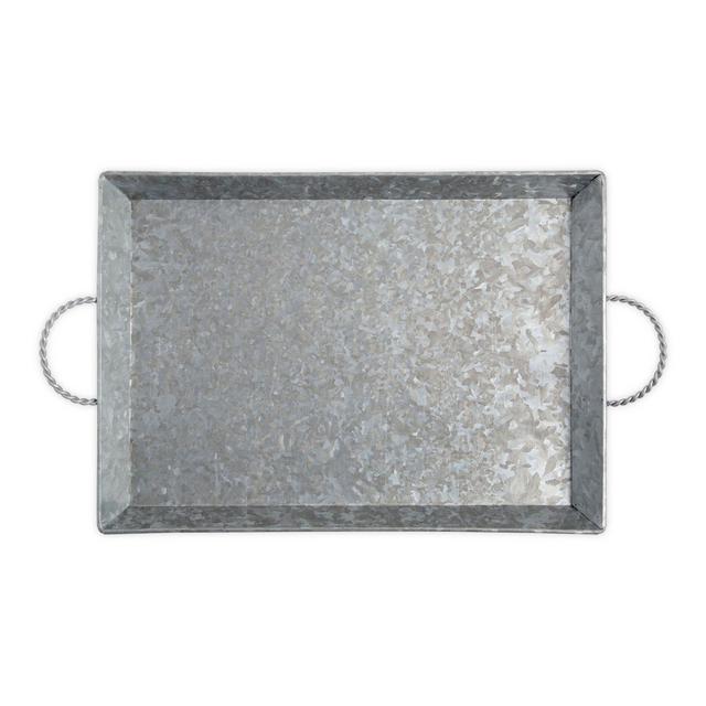 Bee & Willow™ Home Galvanized Metal 18-Inch Handled Serving Tray in Silver
