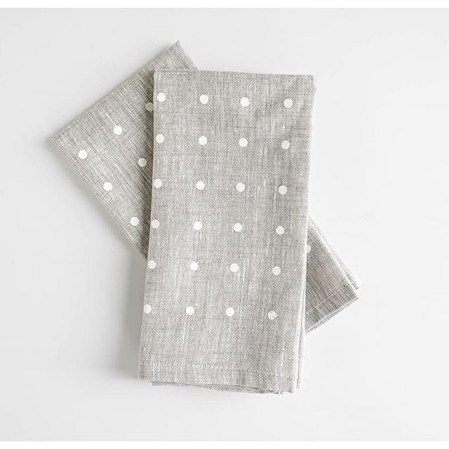 White dots napkins- Set of 2 - Linen Napkins