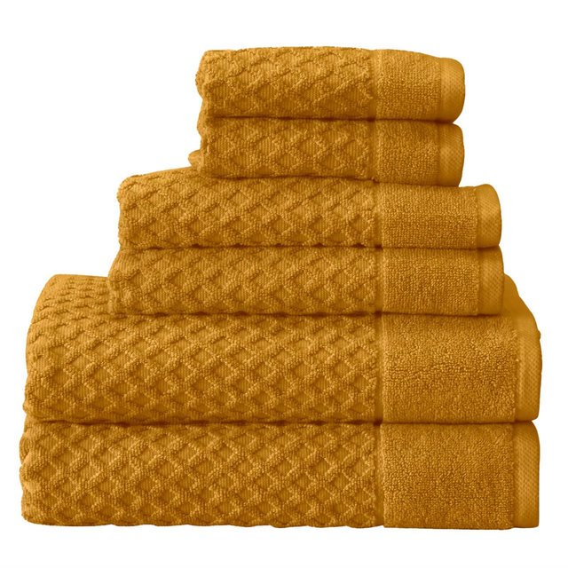 100% Cotton Quick-Dry Diamond Textured Bath Towel Set - Great Bay Home
