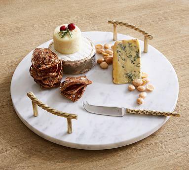 Monique Lhuillier Marble Cheese Board & Knife Gift Set