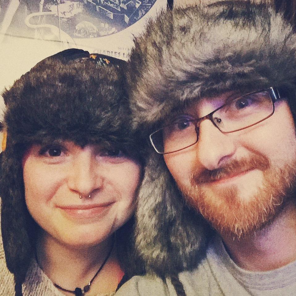 Preparing our warm hats for our first trip to Reykjavik.