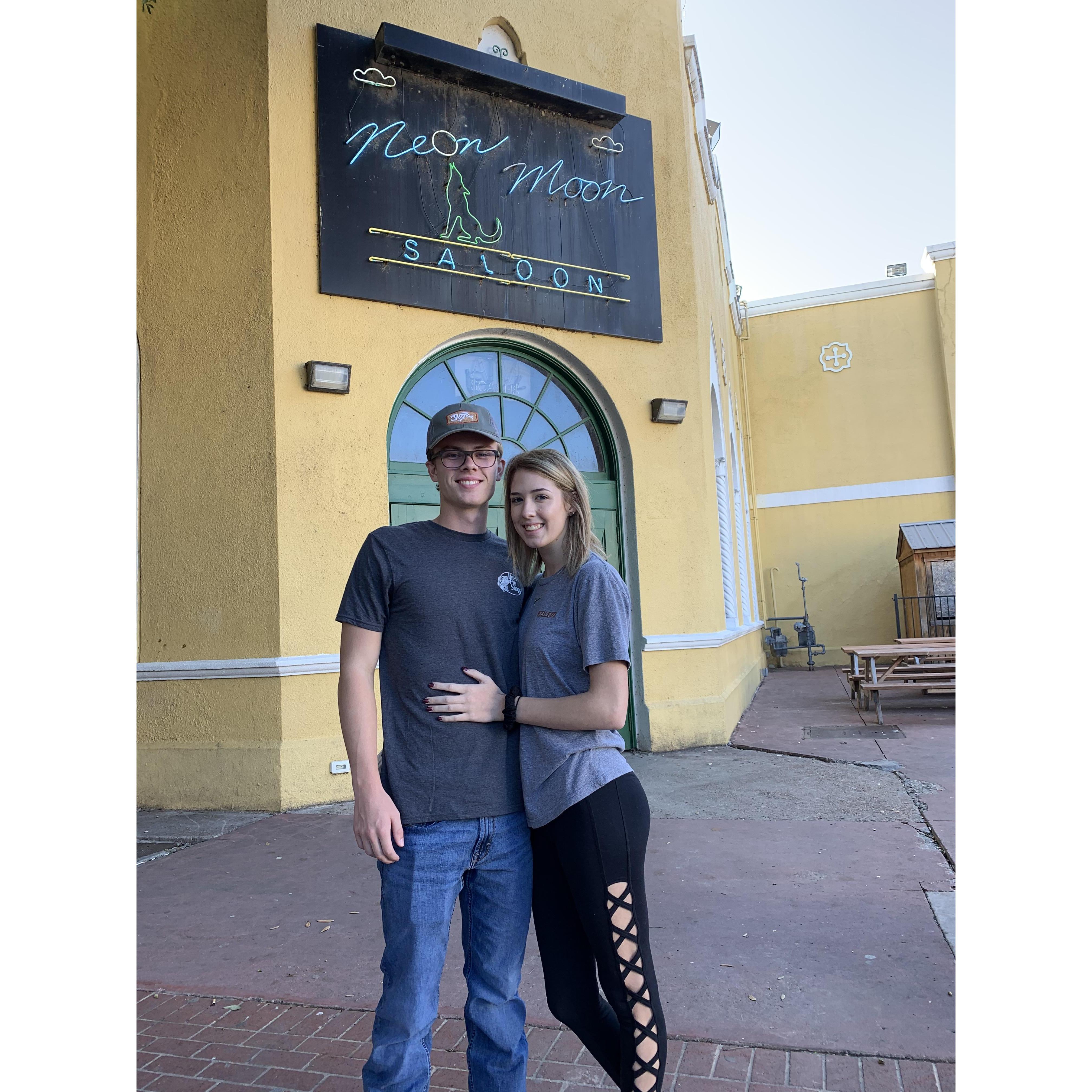 Visiting the Neon Moon Saloon at the Fort Worth Stock Yards